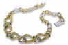 Gelb-weiße italienische Halskette aus 14-karätigem Gold cfc028yw
