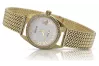 Amarillo 14k 585 reloj de pulsera de oro Geneve reloj con línea de perlas lw078ydpr sensiblelbw003y
