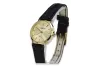 Amarillo italiano 14k oro Lady reloj Geneve lw118y