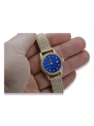 Zegarek damski z białego złota 14k 585 Geneve z niebieską tarczą lw078wdblz&lbw003w