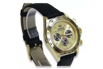 Gold men's watch Geneve ★ zlotychlopak.pl ★ Gold purity 585 333 Low Price!