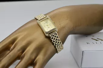 Χρυσό ρολόι με γυναικείο βραχιόλι 14k Geneve lw054ydg&lbw004y 17cm