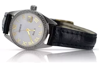 Жіночий годинник Geneve з білого 14-каратного золота з перламутровим циферблатом lw078wdpr