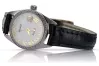 Blanca dama de oro de 14k Geneve reloj Pearl línea lw078wdpr