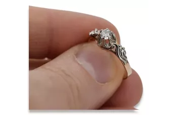 Auksinis žiedas iš rožinio aukso su deimantu vrd303