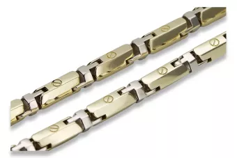 Gelbe 14-Karat-585-Massivgold-EINZIGARTIGE Hammerkette cc011yw