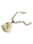 Medaillon der Mutter Gottes & Corda Figaro 14 Karat Goldkette pm004y14&cc004y55