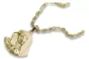 Medalion Maica Domnului și lanț din aur Corda Figaro de 14k pm004yS&cc004y55