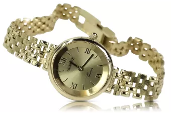 Италиански жълт 14k 585 златен дамски часовник Geneve lw007y