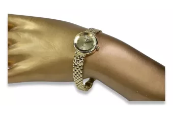 Златен дамски часовник ★ zlotychlopak.pl ★ Чистота на златото 585 333 Ниска цена!