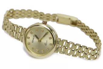 итальянские желтые женские часы из 585 14-камового золота lw041y