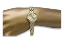 Италиански жълт 14k злато 585 дама Geneve часовник lw041y