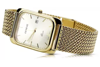 14k Золоті чоловічі прямокутні годинники, mw001ydy&mbw021y