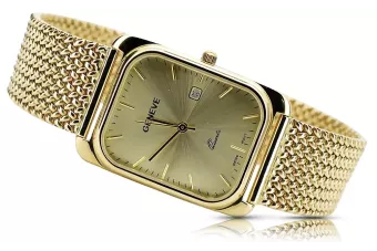 Amarillo 14k 585 hombres de oro Lady Geneve reloj mw001y