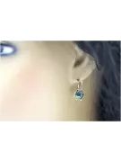 الأقراط الفضية 925 مع Aquamarine vec092s الفاخرة