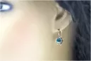 Silver 925 aquamarine Vintage earrings vec092s Russian Soviet style