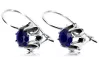 Vintage 925 Silver sapphire earrings vec092s Russian Soviet style