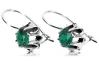 Vintage 925 Silver emerald earrings vec092s Russian Soviet style