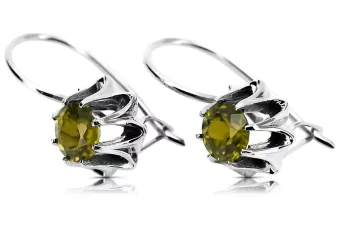 Silver 925 náušnice s peridotem Vec092s vinobraní