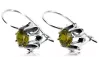 Vintage 925 Silver peridot earrings vec092s Russian Soviet style