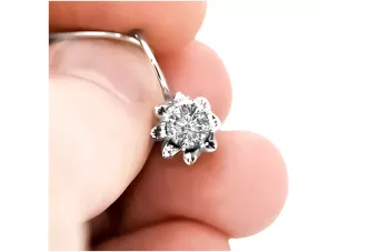 copia de Vintage 925 Pendientes zircon plata vec001s estilo soviético ruso