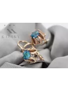 Rose pink 14k 585 gold aquamarine earrings vec092 Vintage Russian Soviet style