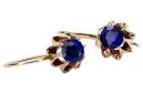 Rose pink 14k 585 gold sapphire earrings vec092 Vintage