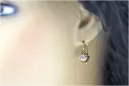 Rose pink 14k 585 gold zircon earrings vec092 Vintage Russian Soviet style