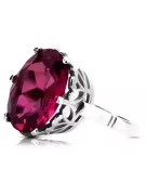 Silver 925 Ruby Ring Vintage Oval Polish