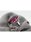 Silver 925 Ruby Ring Vintage Oval Polish