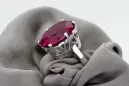 Silver 925 Ruby Ring Vintage Oval Polish