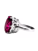 Silver 925 Ruby Ring Vintage Oval Polish