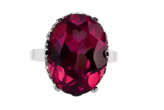 Δαχτυλίδι Vintage με Ρουμπίνι, Ασήμι 925 |Zlotychlopak.pl