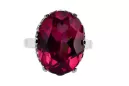 Bague Argent 925 Rubis Vintage Ovale Polonaise