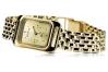 Жовтий жіночий наручний годинник із золота 585 проби Geneve lw003ydg&lbw004y