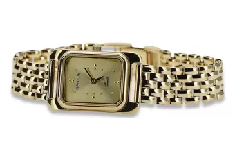Złoty zegarek damski z bransoletą 14k Geneve lw003ydg&lbw004y