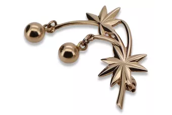 Rosa rosa 14k 585 broche dorado voth001r estilo soviético ruso vintage