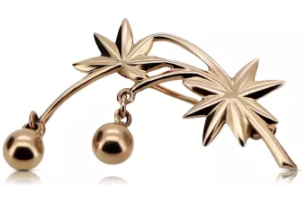 Rosa rosa 14k 585 broche dorado voth001r estilo soviético ruso vintage