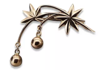 Rosa rosa 14k 585 broche dorado voth001r estilo soviético ruso vintage