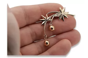 Roz roz 14k 585 aur broşa voth001r Vintage stil rus sovietic