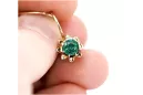 Vintage silver rose gold plated 925 emerald earrings vec092rp Russian Soviet style