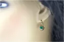 Vintage-Ohrringe aus rosévergoldetem 925-Smaragd-Silber vec092rp im russischen sowjetischen Stil