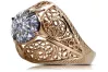 Rose 14k pink gold 585 zircon ring vrc026 Vintage