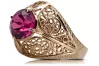 Rose pink 14k Gold 585 Ruby Ring Vintage vrc026