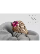 Rosa rosa 14k Oro 585 Ruby Ring Vintage vrc026