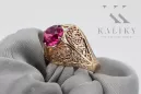 Rosa rosa 14k Oro 585 Ruby Ring Vintage vrc026