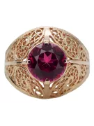 Rosa rosa 14k Oro 585 Ruby Ring Vintage vrc026