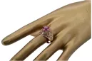 Rosa rosa 14k Oro 585 Ruby Ring Vintage vrc026