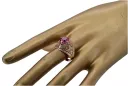 Złoty pierścionek z czerwonego różowego 14k złota 585 z Rubinem vrc026 Vintage
