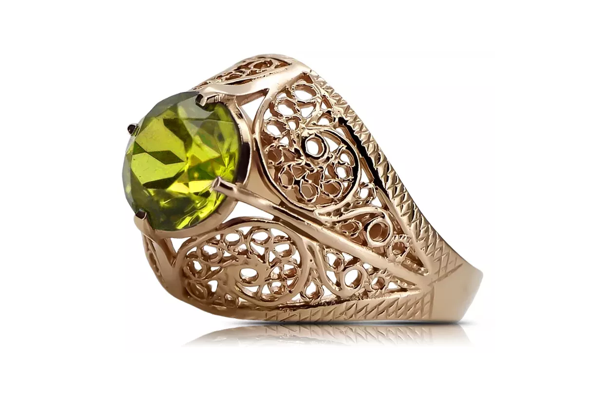 Russian Soviet rose 14k 585 gold Alexandrite Ruby Emerald Sapphire Zircon ring  vrc189